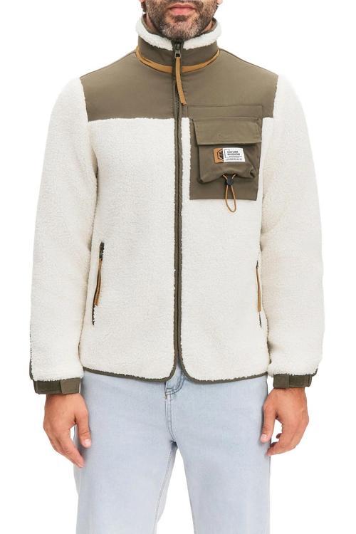 Regular Fit Dik Yaka Peluş Erkek Mont 7KSYFA24MJ 5PR EKRU