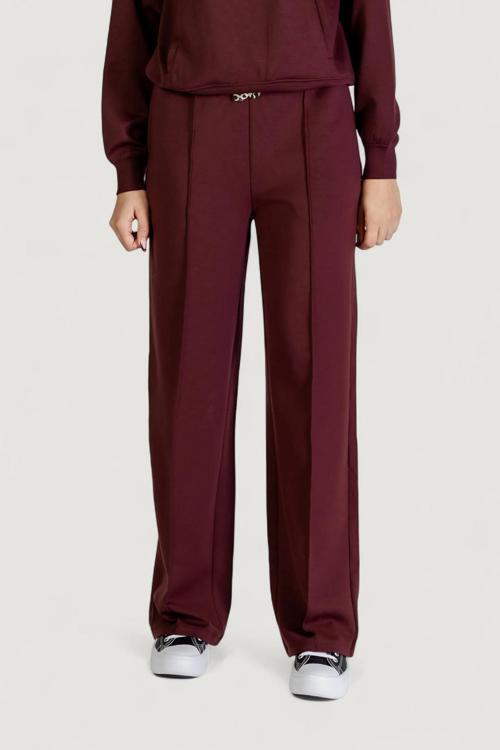 Onlalina Regular Fit Normal Bel Düz Paça Bayan Pantolon 15364554 BORDO