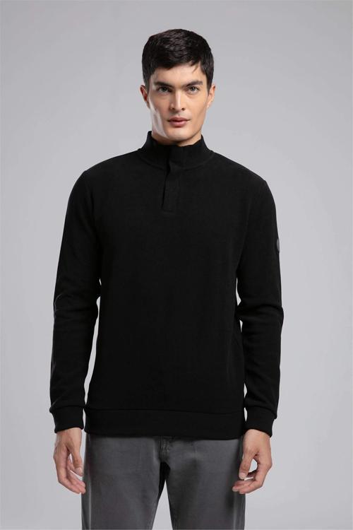 Pamuklu Regular Fit Fermuarlı Dik Yaka Erkek Sweat 261 LCM 241068 8101 SİYAH