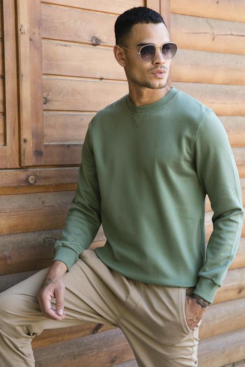 Pamuklu Relaxed Fit Bisiklet Yaka Erkek Sweat 5905453 Elma