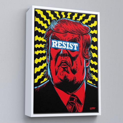 Çerçeveli Irkçı Donald Trump Racism Tablo-7679