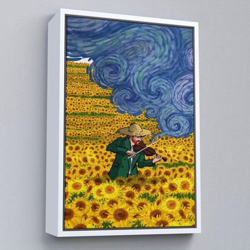 Çerçeveli Vincent Van Gogh Temalı İllüstrasyon Tablosu-6361