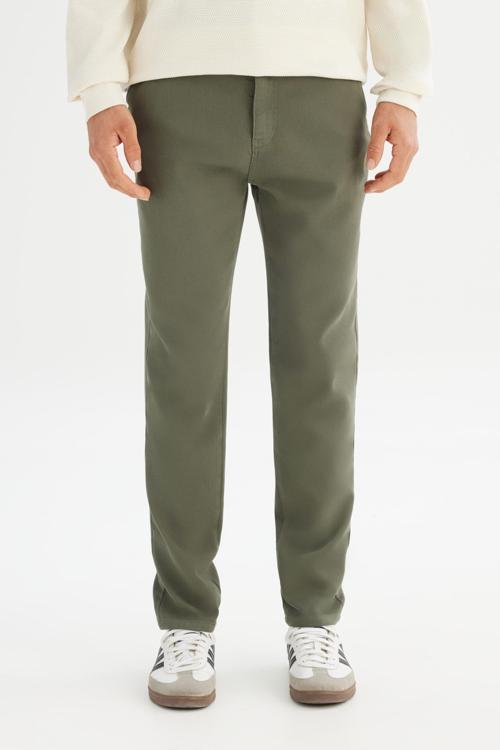 Pamuklu Regular Fit Normal Bel Düz Paça Erkek Pantolon LM0400001 801 KOYU HAKİ