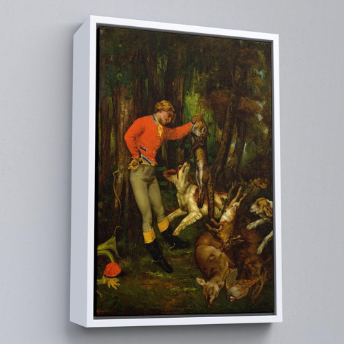 Çerçeveli Gustave Courbet -Avdan Sonra Tablo - After The Hunt-8055