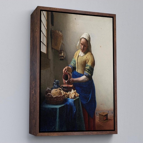 Çerçeveli Johannes Vermeer - Sütçü Kız Tablo - The Milkmaid-7434