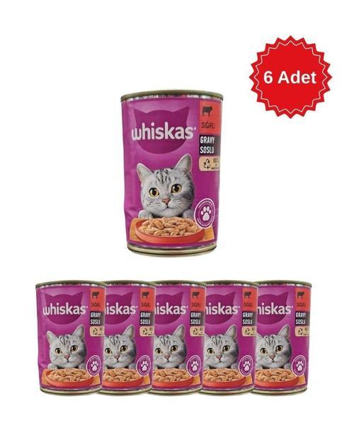 Sığır Etli Konserve Kedi Maması 400 Gr x 6 Adet - Gerçek Et Lezzeti, Büyük Boy Ziyafet