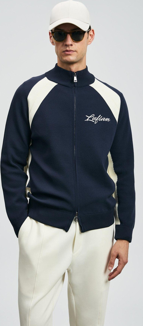 Logolu Regular Fit Dik Yaka Erkek Hırka 112100081 LACİVERT