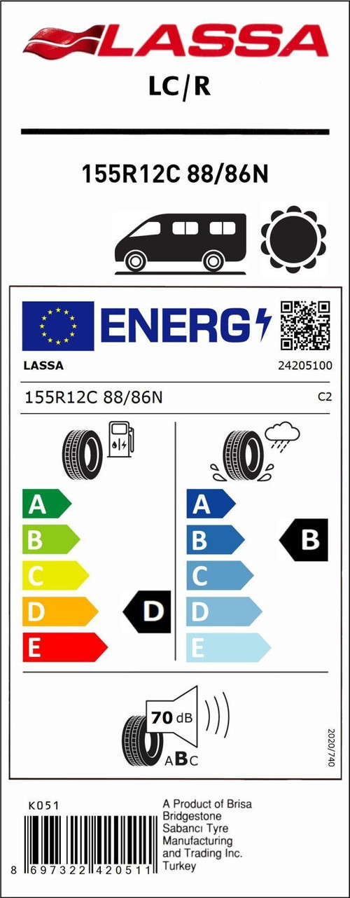 155R12C 88/86N 8PR,TL LC/R HAFİF TİCARİ YAZ LASTİĞİ (ÜRETİM YILI:2024)