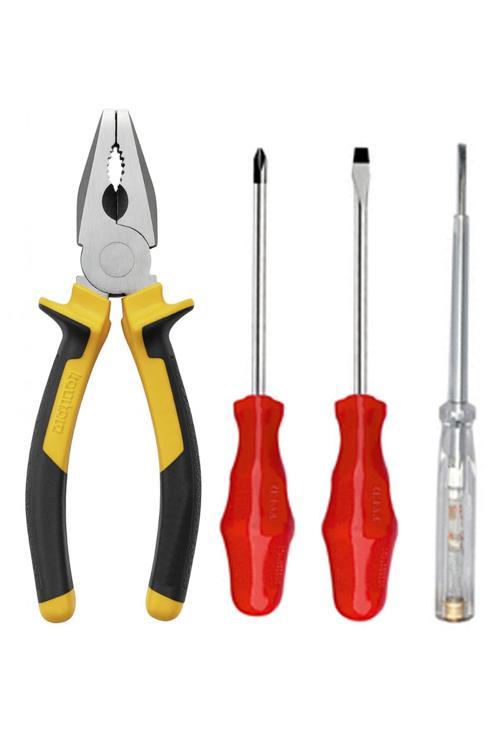 Pense Kontrol Kalemi Düz Yıldız Tornavida 4 Lü Set