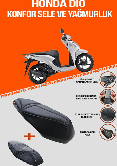 HONDA Dio Konfor Sele Ve Yağmurluk Kılıf