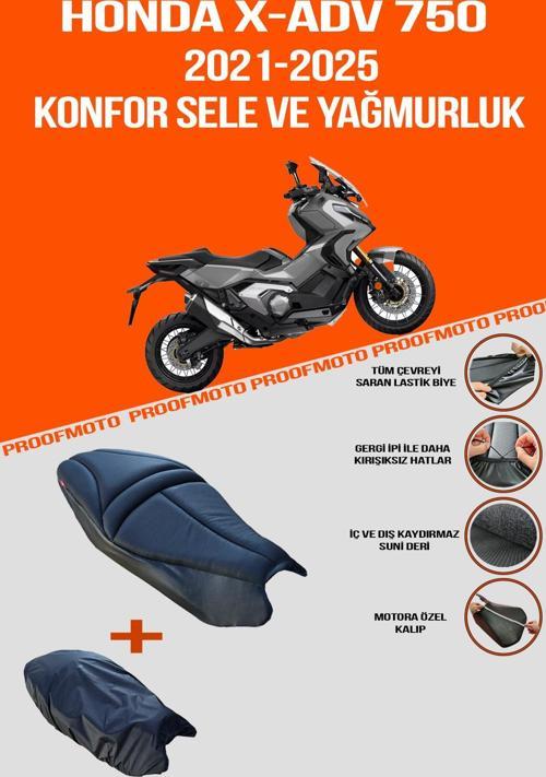 HONDA X-ADV 750 (2021 - 2025) uyumlu Konfor Sele Ve Yağmurluk Kılıf