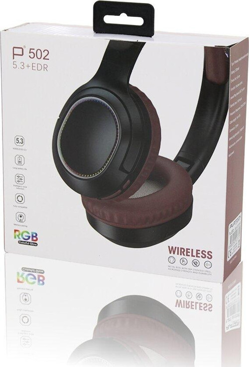 RGB RENKLİ IŞIKLI ŞARJLI BLUETOOTH KULAK ÜSTÜ KABLOSUZ KULAKLIK PL-2372 (5314)