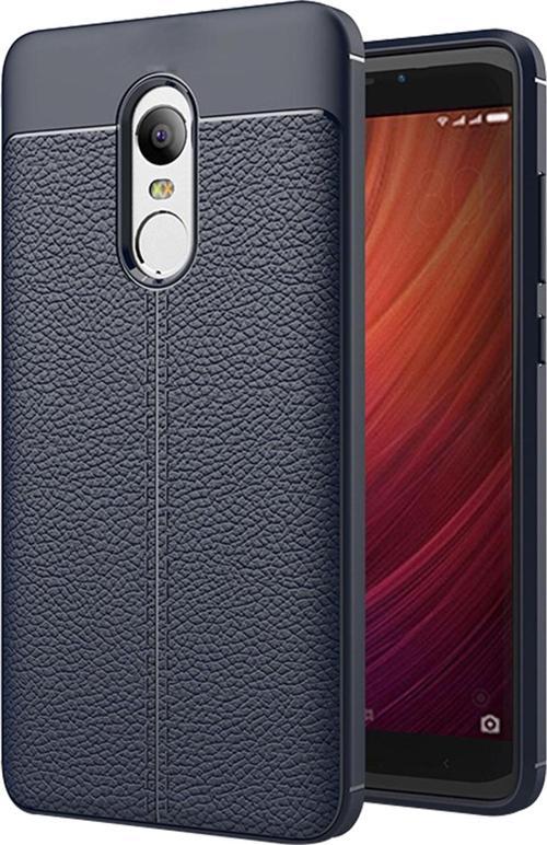 Xiaomi Redmi Note 4X Kılıf Deri Dokulu Silikon Lacivert