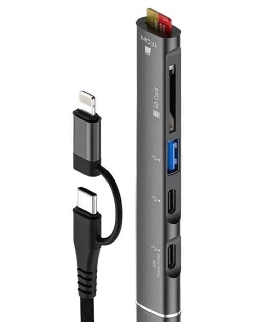 ZR563 Lightning Type-C 5 İn 1 Usb Hub Card Reader