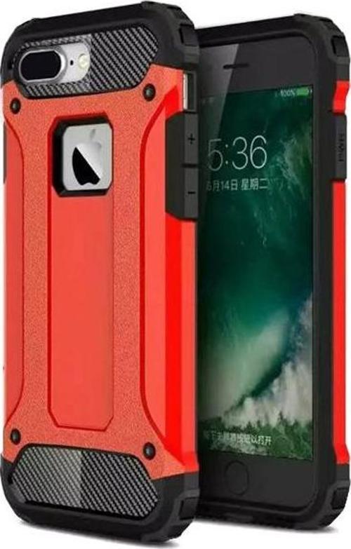 Apple iPhone 8 Plus Kılıf Rugged Armor Kırmızı
