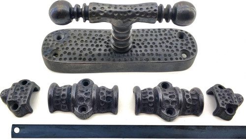 Antika Tarz Dekoratif Pirinç Üstten İspanyolet - 133x40 mm, Oksit