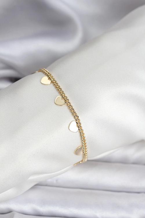 14K Gold Renk Kaplama Kalpli Model CM Kadın Bileklik
