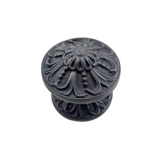 Antika Tarz Dekoratif Pirinç Çiçekli Kapı Tokmağı - 80 Mm Çap, Oksit