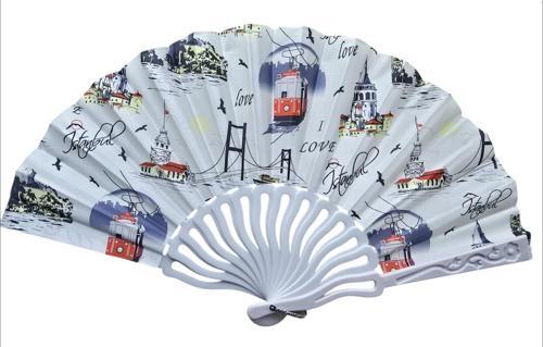 Plastik Kumaş Yelpaze 12'li İstanbul