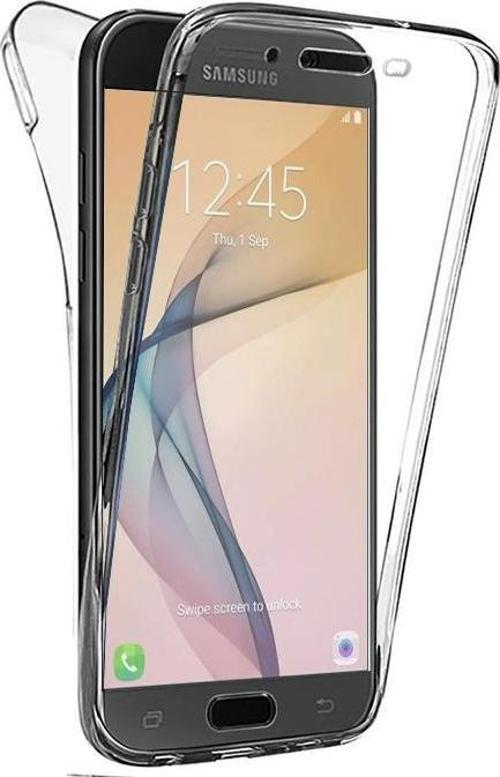 Samsung Galaxy J7 Prime Kılıf 6 tarafı tam full koruma 360 Clear Soft Şeffaf