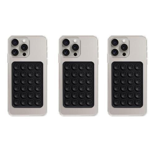 Telefon Arkası Silikon Vantuz Güçlü Tutucu Siyah 3 Adet