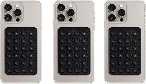 Telefon Arkası Silikon Vantuz Güçlü Tutucu Siyah 3 Adet