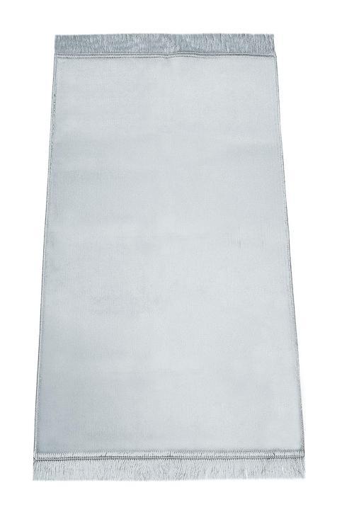 Lüks Düz Desensiz Kadife Velür Seccade Açık Gri