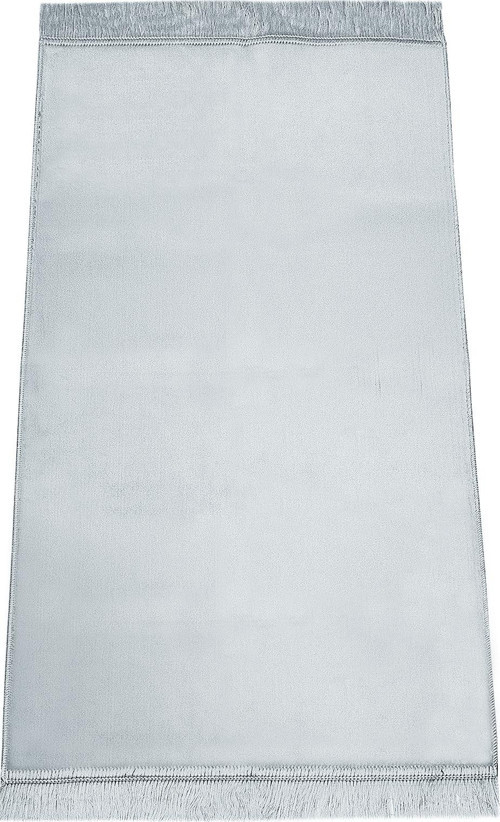 Lüks Düz Desensiz Kadife Velür Seccade Açık Gri