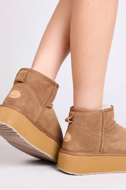 Leather Stinger Micro Flatform Water Resistant Koyun Derisi Koyun Kürkü Bot