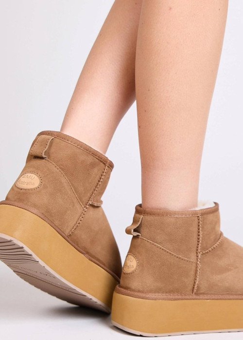 Leather Stinger Micro Flatform Water Resistant Koyun Derisi Koyun Kürkü Bot