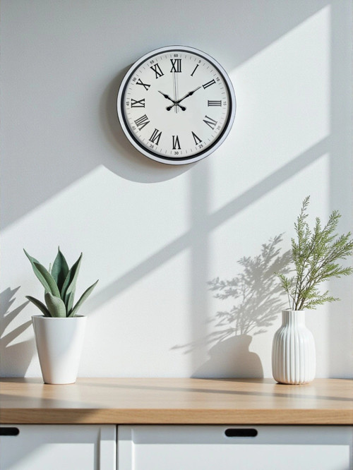 Zentime 36 Cm Beyaz Dekoratif Duvar Saati