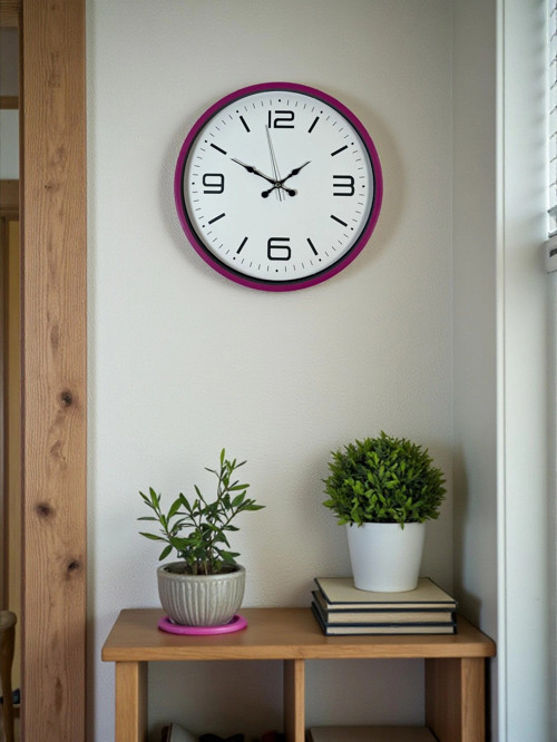 Zentime 36 Cm Pembe Dekoratif Duvar Saati