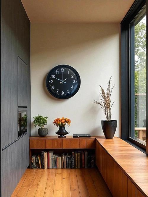 Zentime 40 Cm Siyah Şık Duvar Saati