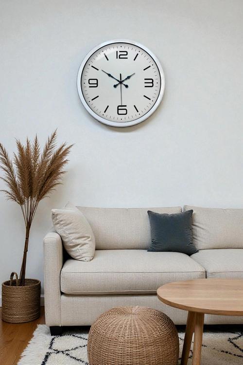 Zentime 40 Cm Beyaz Klasik Duvar Saati