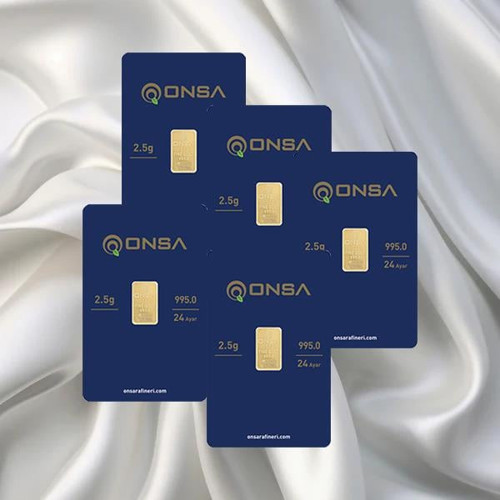 5 Adet 2.5 Gr 24 Ayar Onsa Gram Altın