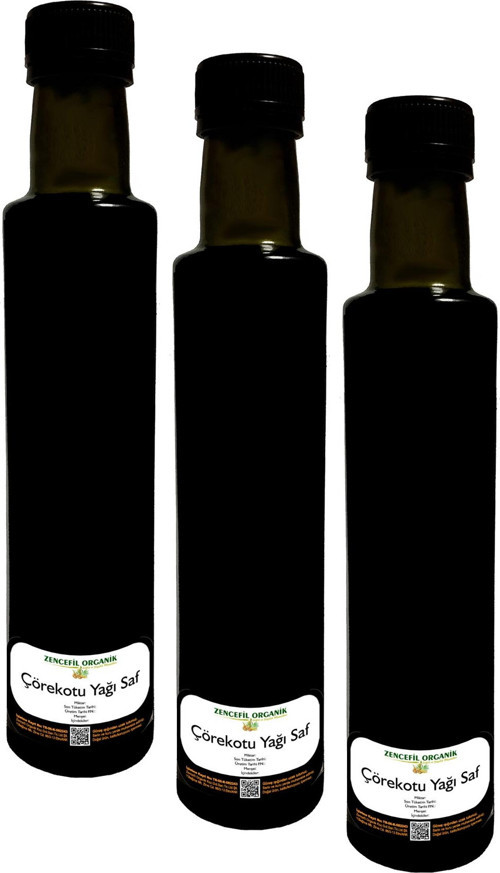 3 Adet Çörekotu Yağı 250 Ml. X 3 Taze Sıkım Soğuk Pres Çörek Otu Yağı %100 Saf - Filtresiz - Ham