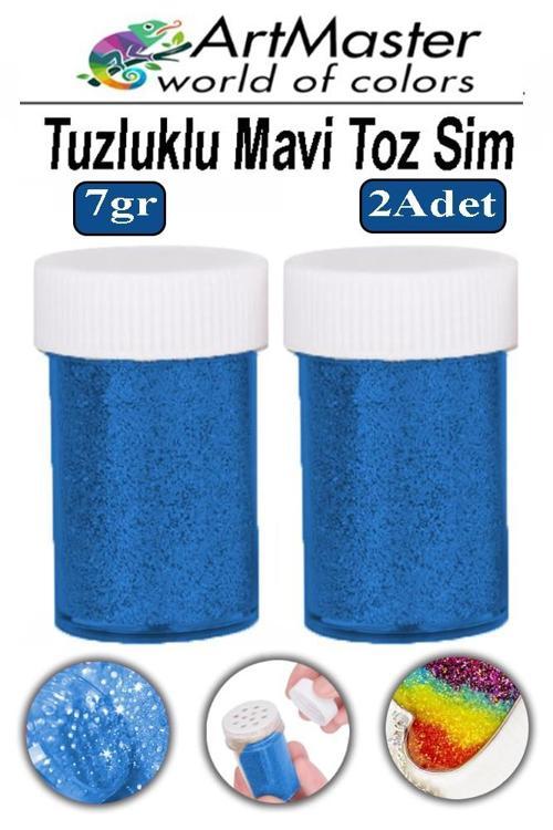 Toz Sim Mavi 2 Adet 7 Gr Tuzluklu Etkinlik Ders Okul Slime Dekorasyon Renkli Toz Sim Dekor Süsleme