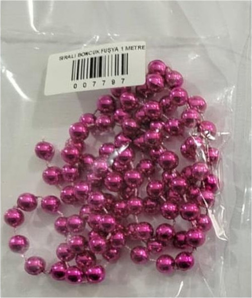 Sıralı Boncuk Fuşya 1 Metre - 3 paket