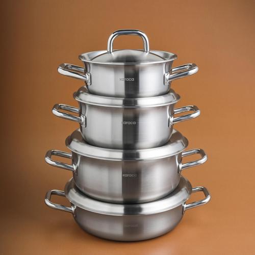 Power Steel 316+ 3Ply Spirit İndüksiyon Tabanlı 8 Parça Çelik Tencere Seti