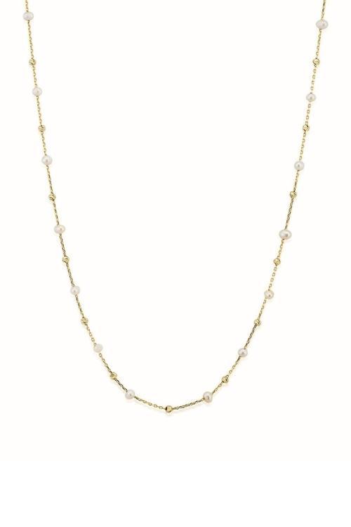 İncili Dorika Altın Kolye