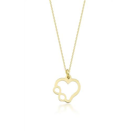 Kalp Ve Sonsuzluk Altın Kolye 14 Ayar