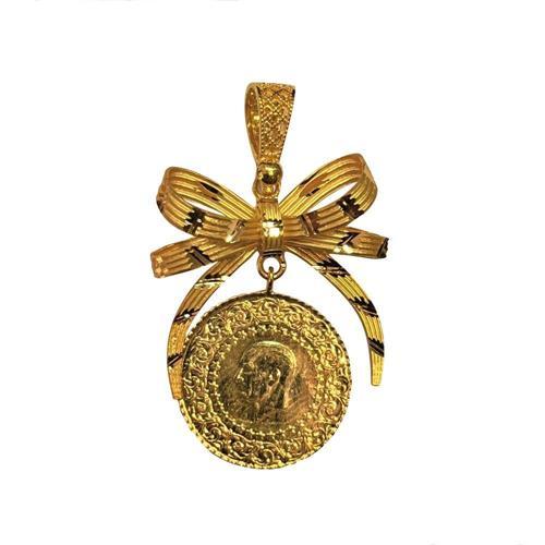 Fiyonk Çeyrek Altın Kolye Ucu 22 Ayar