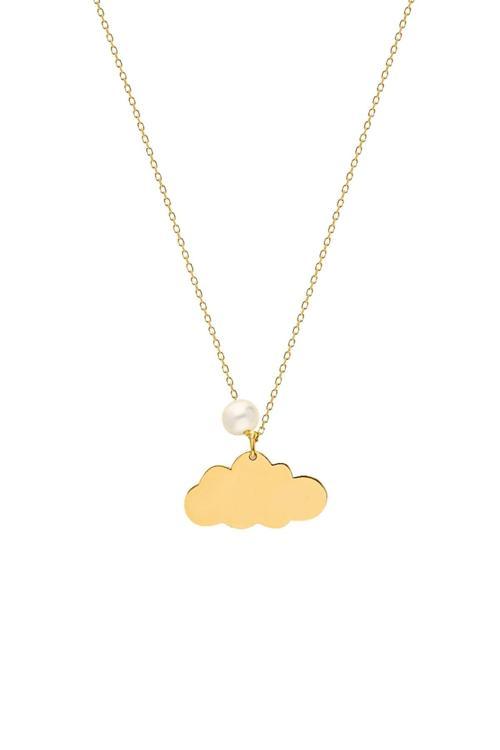 Minimal Bulut Figürlü Altın Kolye
