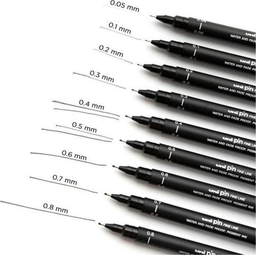 Uniball Pin Akrilik Uçlu Teknik Çizim Kalemi 0.4mm