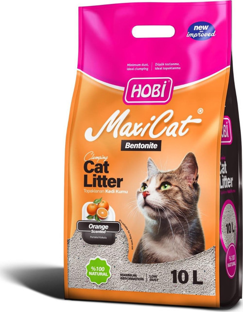 Maxicat Portakallı Bentonit Kedi Kumu 10 Litre