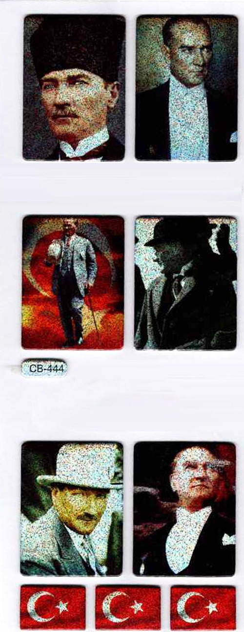 Sticker Kabartmalı Sticker Defter Planlayıcı Etiket (cb444) 16x7 cm- Atatürk