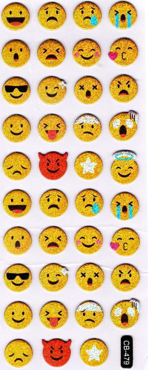 Sticker Kabartmalı Sticker Defter Planlayıcı Etiket (cb479) 16x7 cm- Komik Emoji