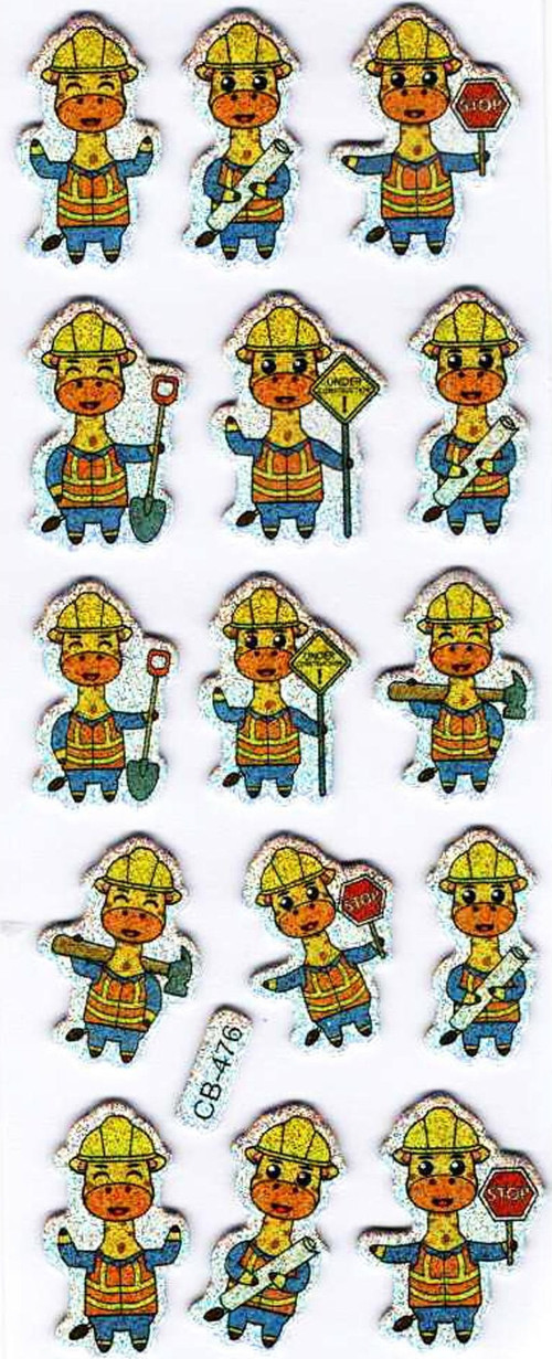 Sticker Kabartmalı Sticker Defter Planlayıcı Etiket (cb476) 16x7 cm- işçi Zürafa