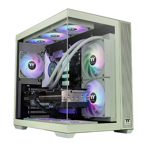 View 380 850W 80+ Gold ARGB USB 3.2 Matcha Green ATX Mid Tower Kasa CA-3Z2-85MEWE-00