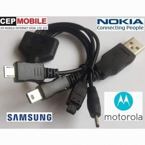 4In1 Samsung Nokia Motorola Htc Sony Asus Lg Mp3 Usb Şarj Kablosu